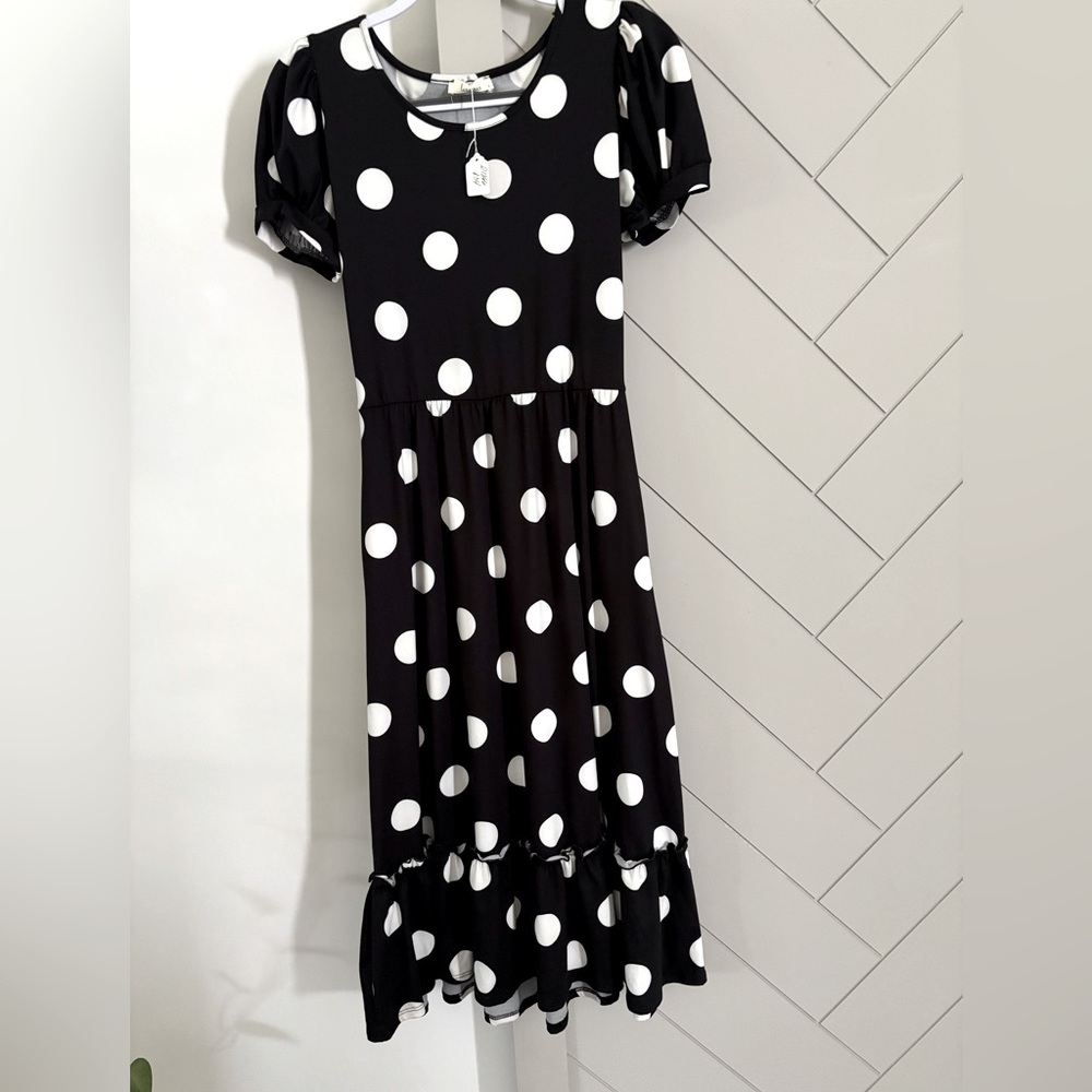 NWT black and white polkadot dress purchased at a boutique